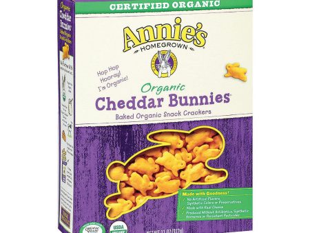 Annie s Homegrown Organic Cheddar Bunnies Baked Snack Crackers - Case Of 12 - 11 Oz. Sale