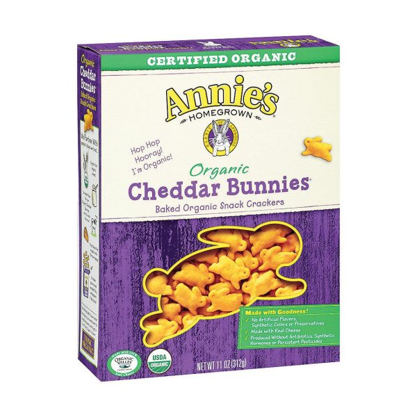 Annie s Homegrown Organic Cheddar Bunnies Baked Snack Crackers - Case Of 12 - 11 Oz. Sale