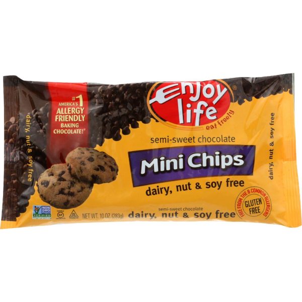 Enjoy Life Baking Chocolate - Mini Chips - Semi-sweet - Gluten Free - 10 Oz - Case Of 12 Discount