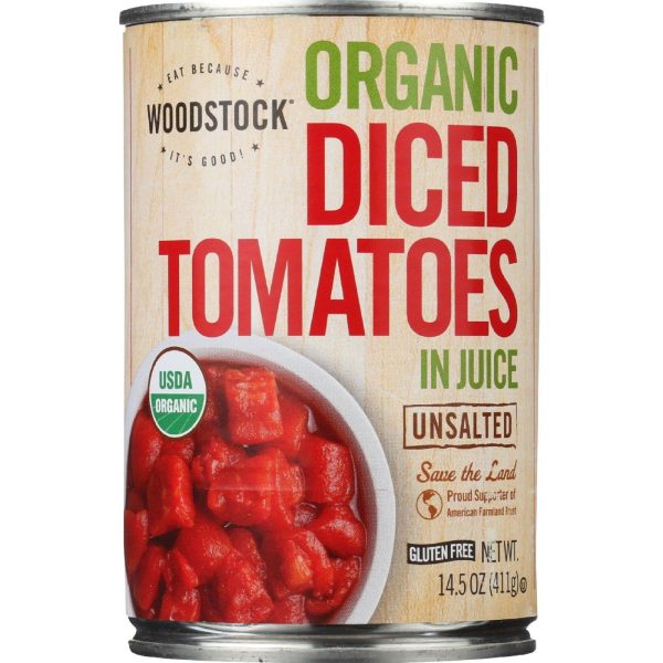 Woodstock Tomatoes - Organic - Diced - Unsalted - 14.5 Oz - Case Of 12 Online Hot Sale