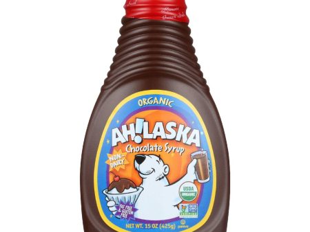 Ahlaska Chocolate Syrup - Organic - 15 Oz - Case Of 12 Online now