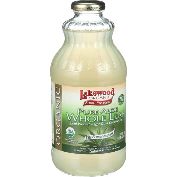 Lakewood Organic Aloe Juice - Whole Leaf - Fresh Pressed - With Lemon - 32 Oz Sale