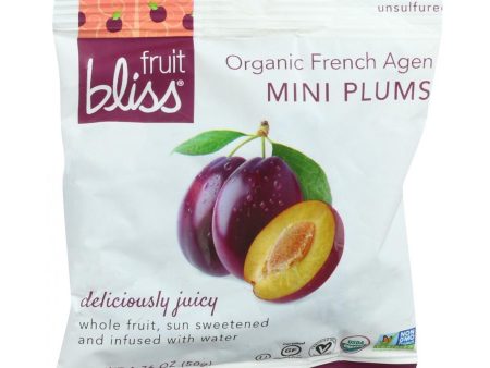 Fruit Bliss Organic Dried Plums - French Agen - Mini - 1.76 Oz - Case Of 12 Sale