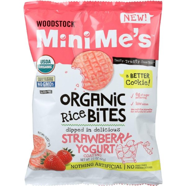 Woodstock Rice Bites - Organic - Mini Me s - Strawberry Yogurt - 2.1 Oz - Case Of 8 Online