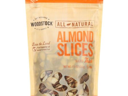 Woodstock Nuts - All Natural - Almonds - Slices - Thick - Raw - 7.5 Oz - Case Of 8 Online