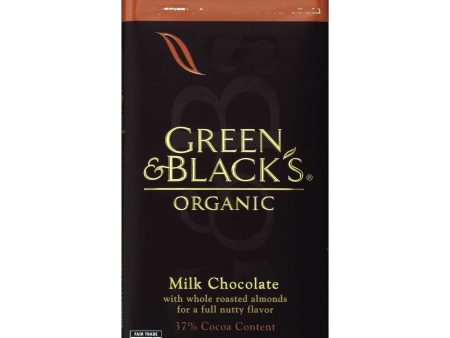 Green And Black s Organic Chocolate Bars - Milk Chocolate - 37 Percent Cacao - Almond - 3.5 Oz Bars - Case Of 10 Online Hot Sale