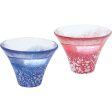 Toyo Sasaki Glass Cold Sake Glass  Set Good Luck Charm Blessings Cup Mount Fuji Cold Sake Cup Set Made in Japan Red & Blue Approx. 35ml 2-pieces G635-T72 Sale