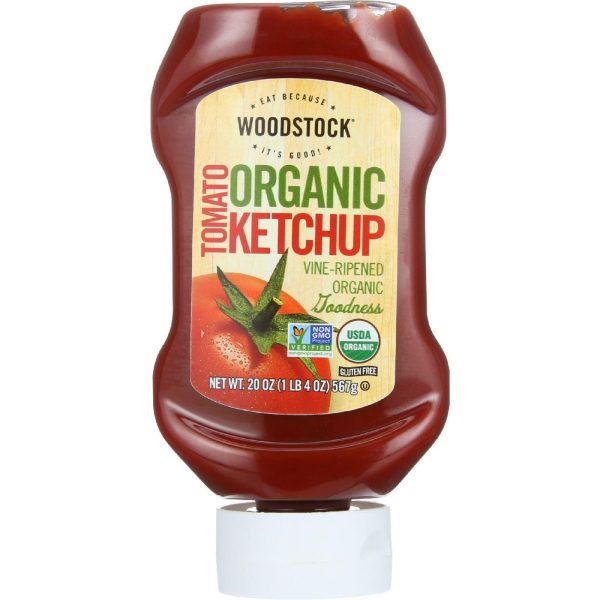 Woodstock Ketchup - Organic - Tomato - Upside Down Bottle - 20 Oz - Case Of 12 For Cheap