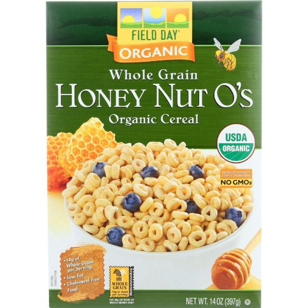 Field Day Cereal - Organic - Whole Grain - Honey Nut Os - 14 Oz - Case Of 10 Supply