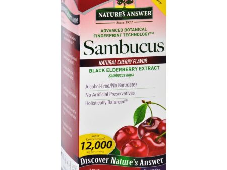 Natures Answer Sambucus - Original - Natural Cherry Flavor - 8 Oz For Sale