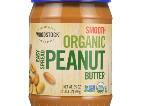 Woodstock Nut Butter - Organic - Peanut - Easy Spread - Smooth - Salted - 35 Oz - Case Of 12 Discount