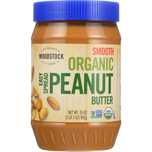 Woodstock Nut Butter - Organic - Peanut - Easy Spread - Smooth - Salted - 35 Oz - Case Of 12 Discount