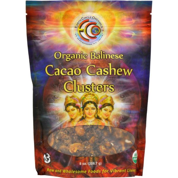 Earth Circle Organics Cacao Cashew Clusters - Organic - Balinese Raw - 8 Oz Online Sale