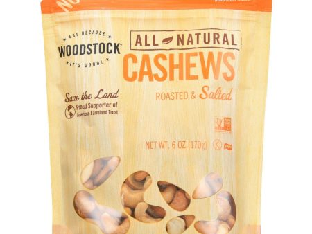 Woodstock Nuts - All Natural - Cashews - Whole - Extra Large - Roasted - Salted - 6 Oz - Case Of 8 Discount