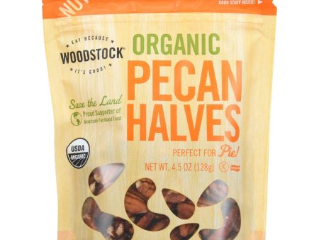 Woodstock Nuts - Organic - Pecan - Halves - 4.5 Oz - Case Of 8 Cheap