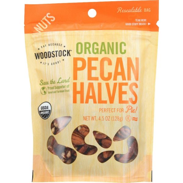 Woodstock Nuts - Organic - Pecan - Halves - 4.5 Oz - Case Of 8 Cheap