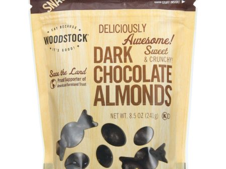 Woodstock Snacks - All Natural - Dark Chocolate Almonds - 8.5 Oz - Case Of 8 Sale