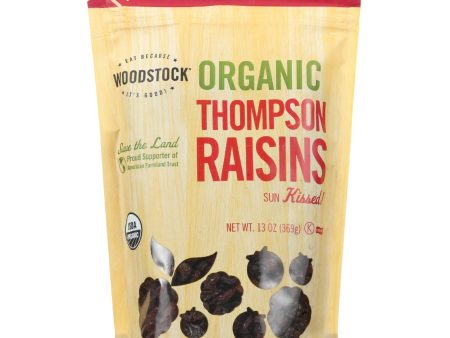 Woodstock Fruit - Organic - Raisins - Thompson - 13 Oz - Case Of 8 on Sale