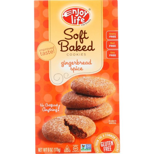 Enjoy Life Cookie - Soft Baked - Gingerbread Spice - Gluten Free - 6 Oz - Case Of 6 Online Hot Sale