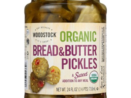 Woodstock Pickles - Organic - Bread And Butter - Sweet - 24 Oz - Case Of 6 Fashion