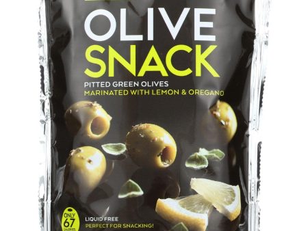 Gaea Olives - Green - Pitted - With Oregano And Lemon - Snack Pack - 2.3 Oz - Case Of 8 Online Hot Sale