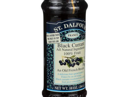 St Dalfour Fruit Spread - Deluxe - 100 Percent Fruit - Black Currant - 10 Oz - Case Of 6 Online now