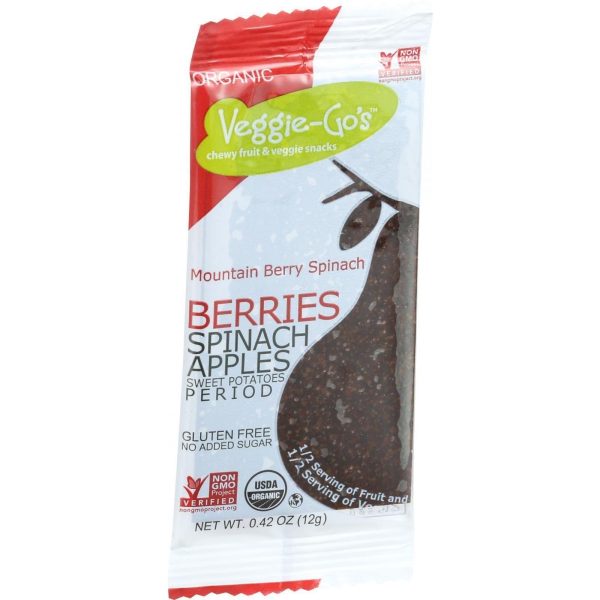 Veggie Gos Organic Snack - Mountain Berry Spinach - .42 Oz Bars - Case Of 20 Discount