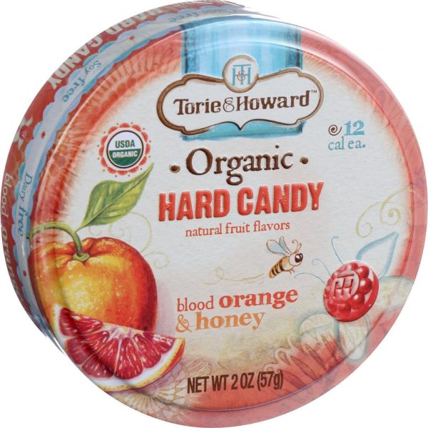 Torie And Howard Organic Hard Candy - Blood Orange And Honey - 2 Oz - Case Of 8 on Sale