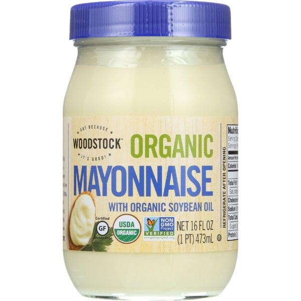 Woodstock Mayonnaise - Organic - With Organic Soybean Oil - Jar - 16 Oz - Case Of 12 Online