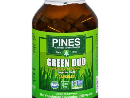 Pines International Green Duo - Organic - Capsules - 260 Veg Capsules Supply