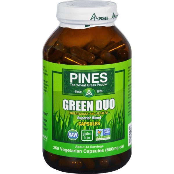 Pines International Green Duo - Organic - Capsules - 260 Veg Capsules Supply