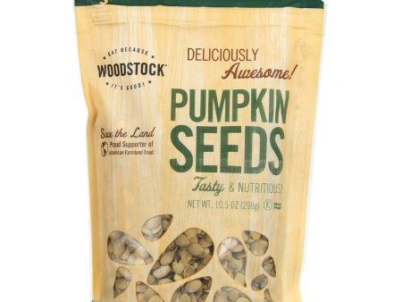 Woodstock Seeds - All Natural - Pumpkin - Pepitas - Shelled - Raw - 10.5 Oz - Case Of 8 Online Sale