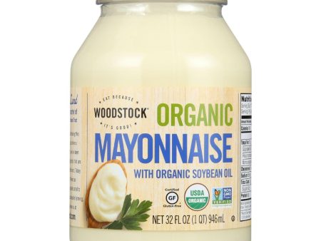 Woodstock Mayonnaise - Organic - With Organic Soybean Oil - Jar - 32 Oz - Case Of 12 For Discount