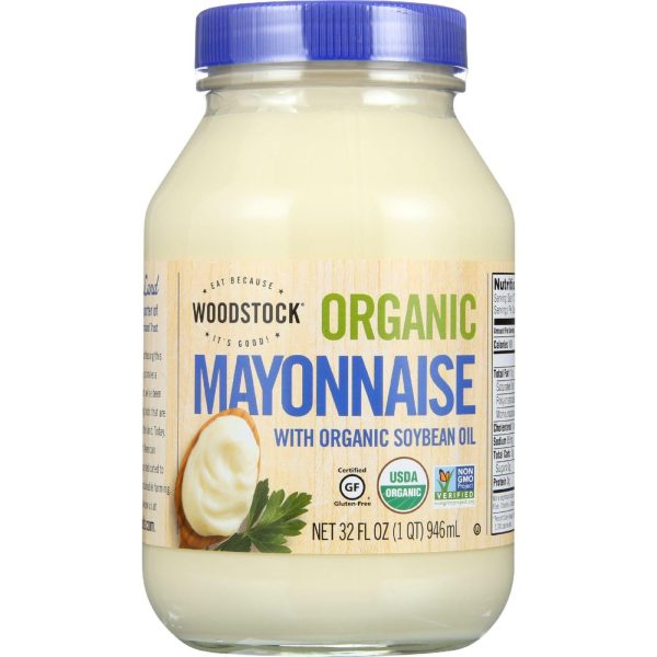 Woodstock Mayonnaise - Organic - With Organic Soybean Oil - Jar - 32 Oz - Case Of 12 For Discount