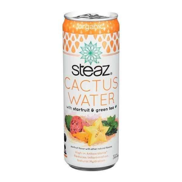 Steaz Cactus Water - Starfruit And Green Tea - Case Of 12 - 12 Oz. For Discount