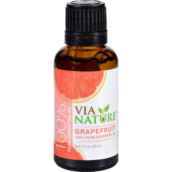 Via Nature Essential Oil - 100 Percent Pure - Grapefruit - 1 Fl Oz Supply