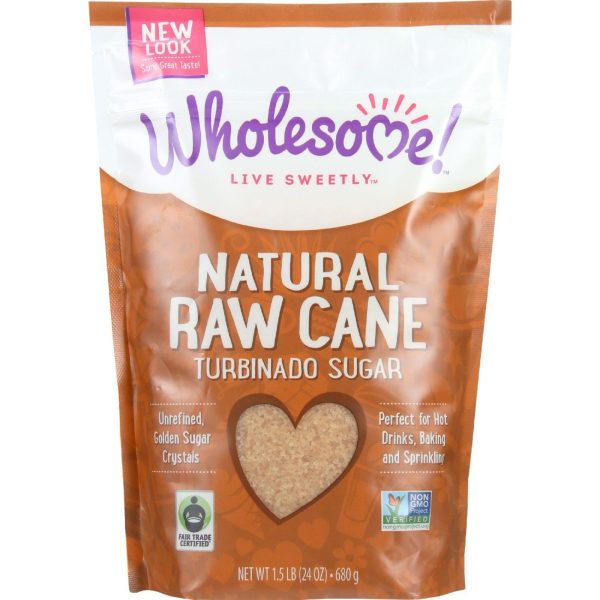 Wholesome Sweeteners Sugar - Natural Raw Cane - Turbinado - Fair Trade - 1.5 Lb - Case Of 12 For Discount