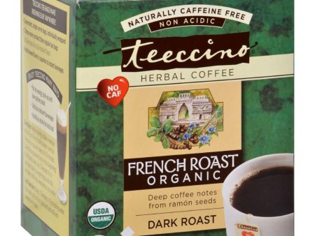 Teeccino French Roast Herbal Coffee Dark Roast - 10 Tea Bags - Case Of 6 Online now