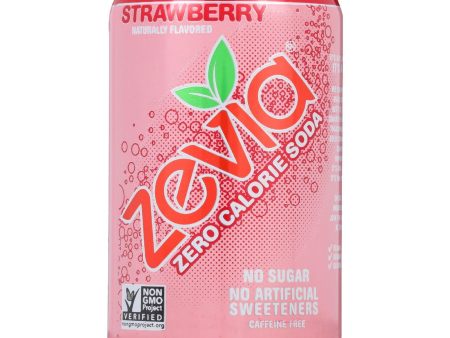 Zevia Soda - Zero Calorie - Strawberry - Can -  6-12 Oz - Case Of 4 Online now