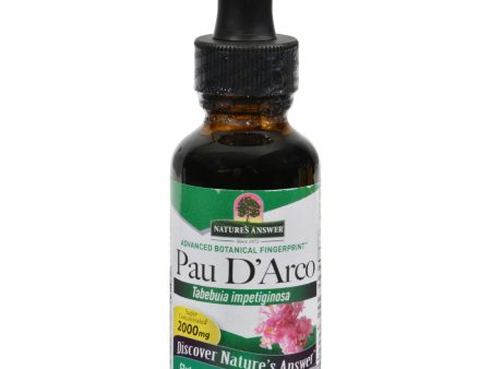 Nature s Answer Pau D arco Inner Bark Alcohol Free - 1 Fl Oz For Sale