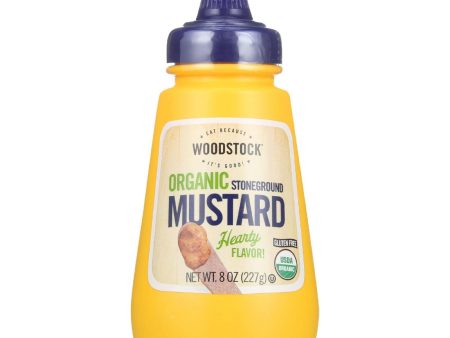 Woodstock Mustard - Organic - Stoneground - 8 Oz - Case Of 12 on Sale