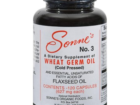 Sonne s No. 3 Wheat Germ Oil - 627 Mg Each - 120 Caps For Cheap