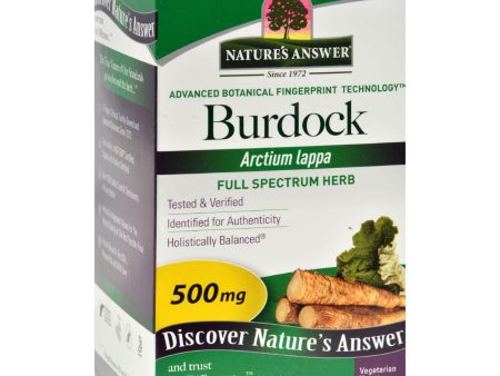 Nature s Answer Burdock Root - 90 Vegetarian Capsules Hot on Sale