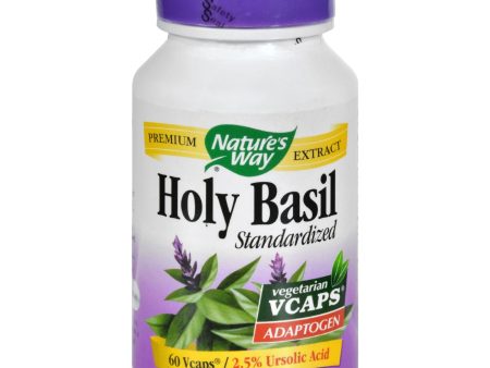 Nature s Way Holy Basil Standardized - 60 Vegetarian Capsules For Sale