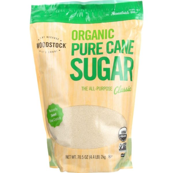 Woodstock Sugar - Organic - Pure Cane - Granulated - 4.4 Lb - Case Of 5 Cheap