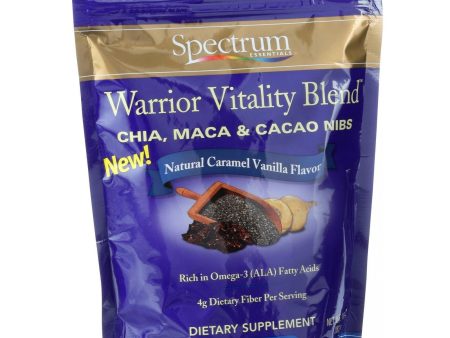 Spectrum Essentials Chia Maca And Cacao Nibs - Warrior Vitality Blend - Natural Caramel Vanilla Flavor - 10 Oz Online Sale