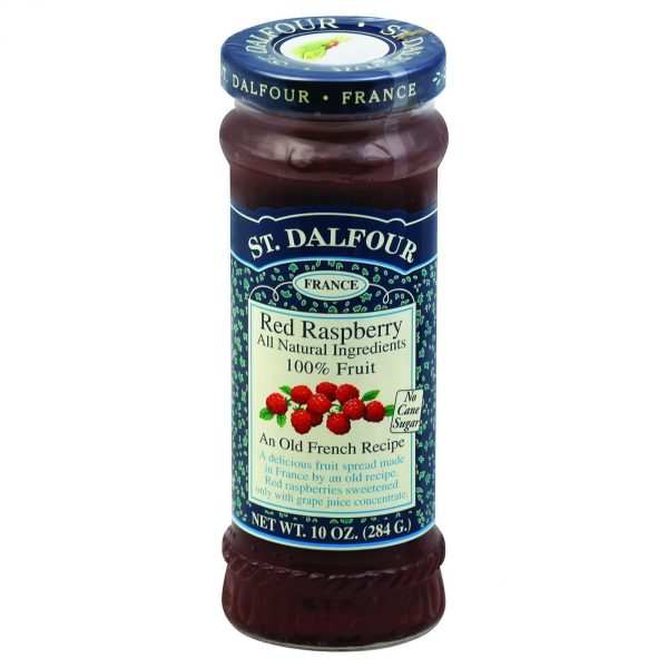 St Dalfour Fruit Spread - Deluxe - 100 Percent Fruit - Red Raspberry - 10 Oz - Case Of 6 Supply