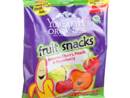 Yumearth Organics Fruit Snacks - Banana Cherry Peach Strawberry - 2 Oz - Case Of 12 Hot on Sale