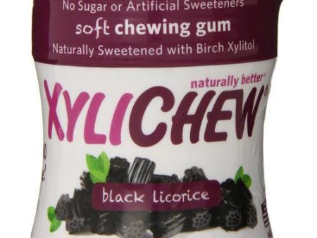 Xylichew Gum - Black Licorice - Jar - 60 Pieces - 1 Case Online now