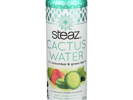 Steaz Cactus Water - Cucumber And Green Tea - Case Of 12 - 12 Oz. Cheap